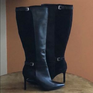 Ralph Lauren Black and Suede Tall Boots